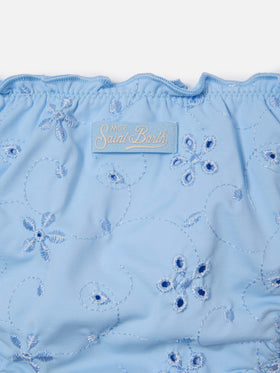 Cris sangallo bikini in light blue with ruffled edges