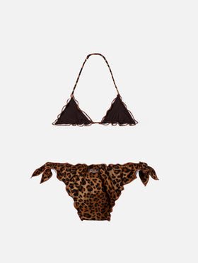Bikini Cris in tessuto elasticizzato con stampa leopardata