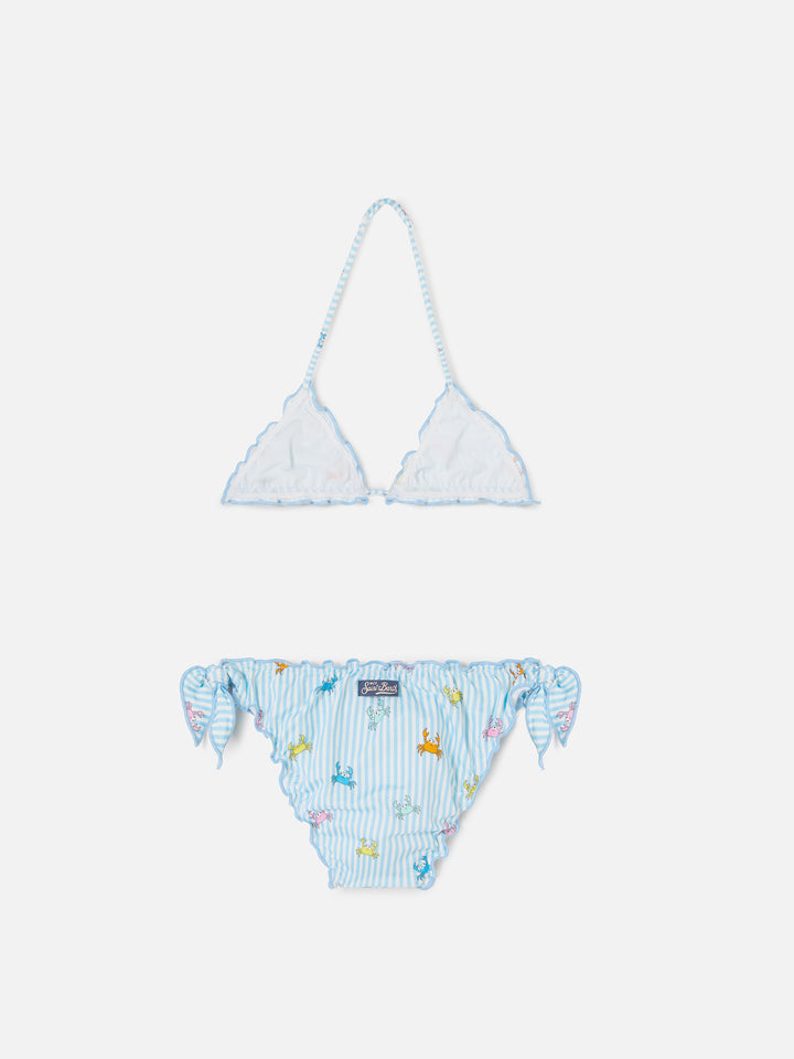 Cris stretch bikini with striped and crab print