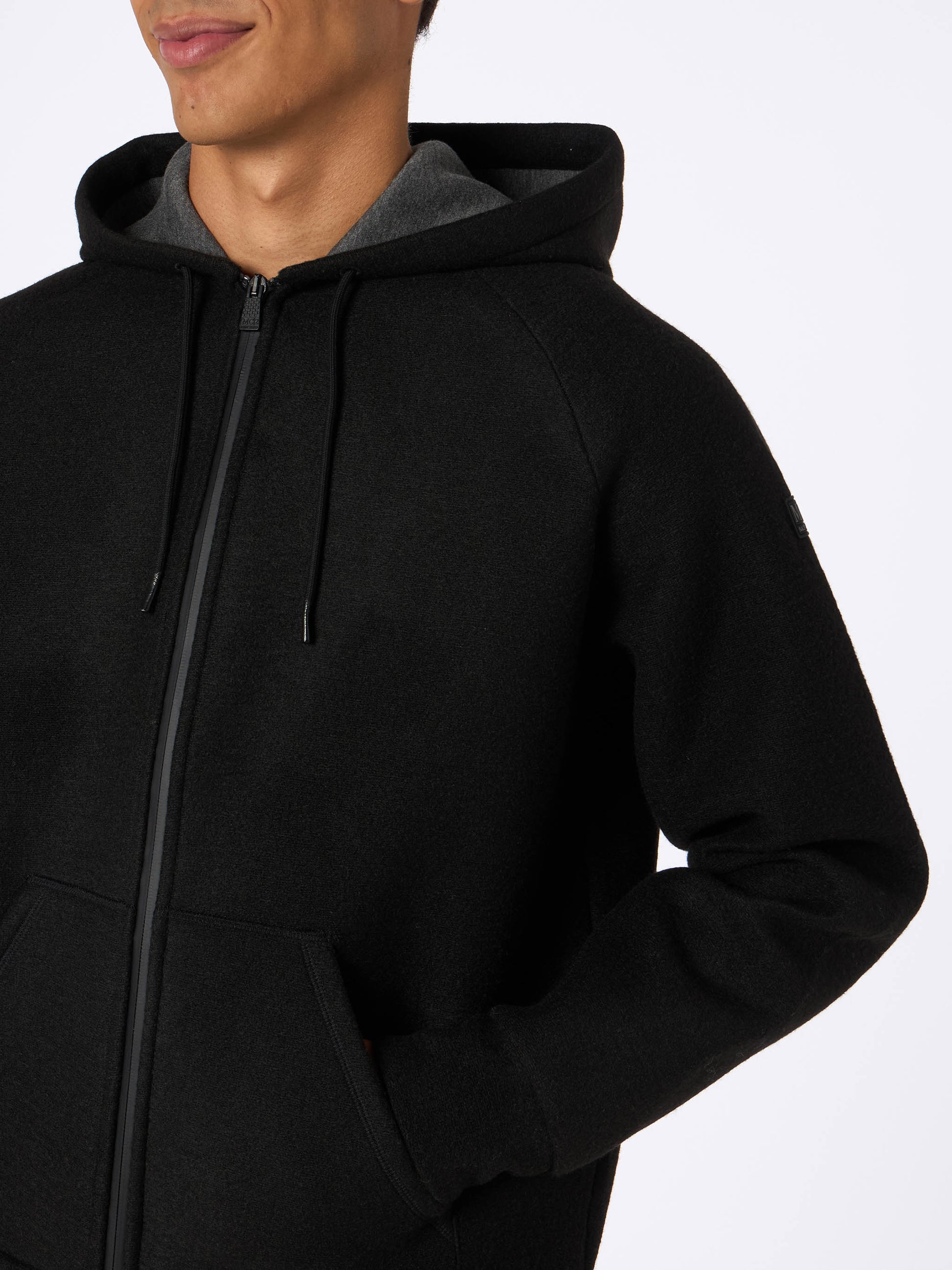 Man black technic fabric sweatshirt Carrel - MC2 Saint Barth