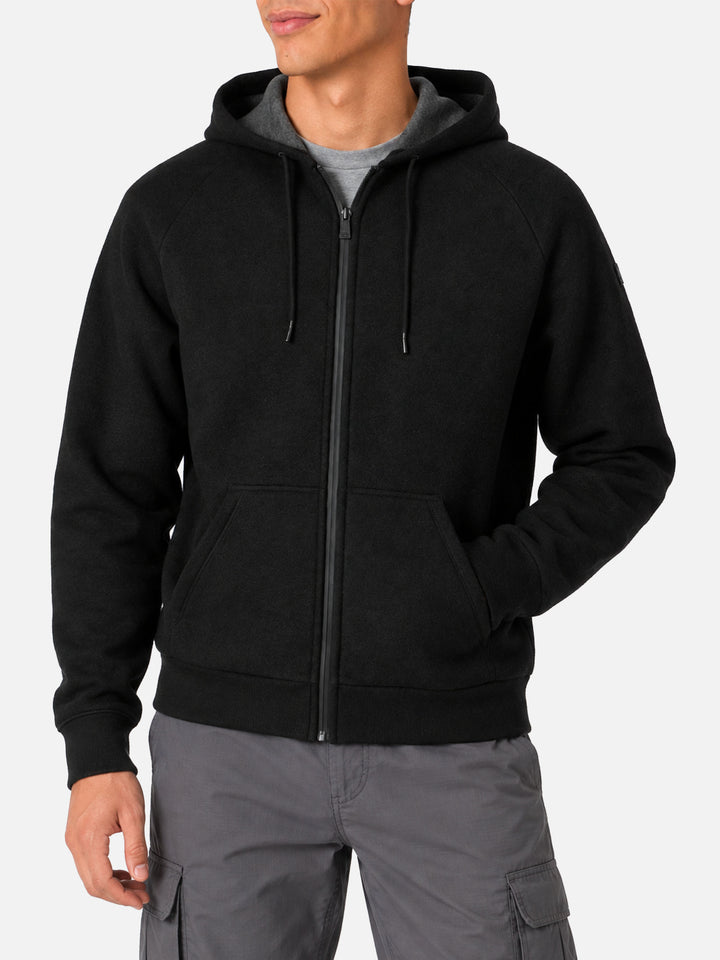 Sweat-shirt Carrel en tissu technique noir uni 