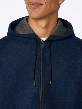 Man navy blue technic fabric sweatshirt Carrel - MC2 Saint Barth