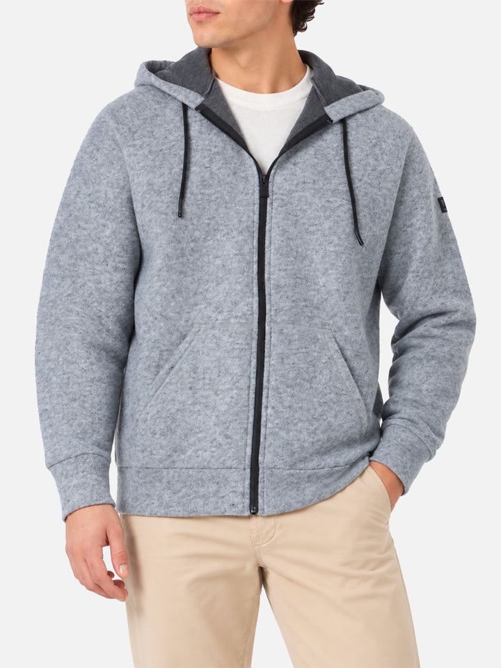 Sweat-shirt Carrel en tissu technique gris chiné uni 