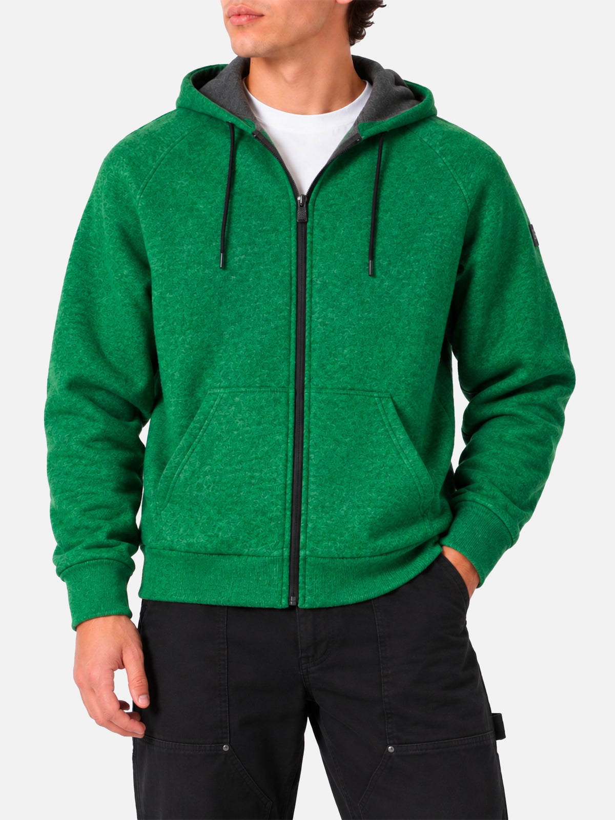 Carrel Sweatshirt aus technischem Gewebe in einfarbigem Grün 