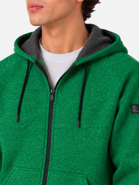 Carrel Sweatshirt aus technischem Gewebe in einfarbigem Grün 