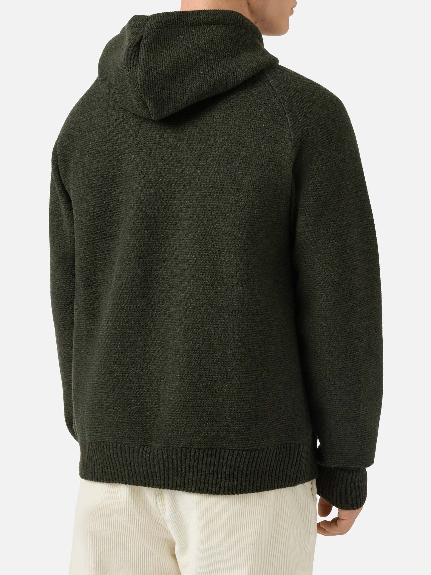 Carrell Strickjacke mit Reißverschluss und Kapuze in Militärgrün