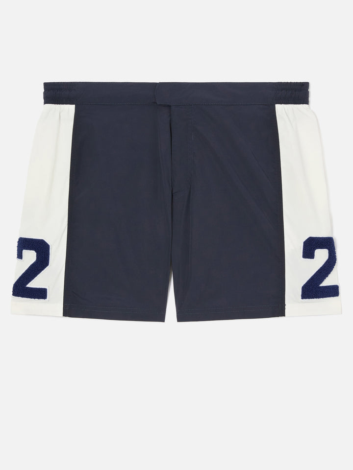 Herren-Badeshorts mit Bändern und Aufnäher