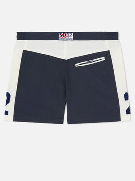 Herren-Badeshorts mit Bändern und Aufnäher