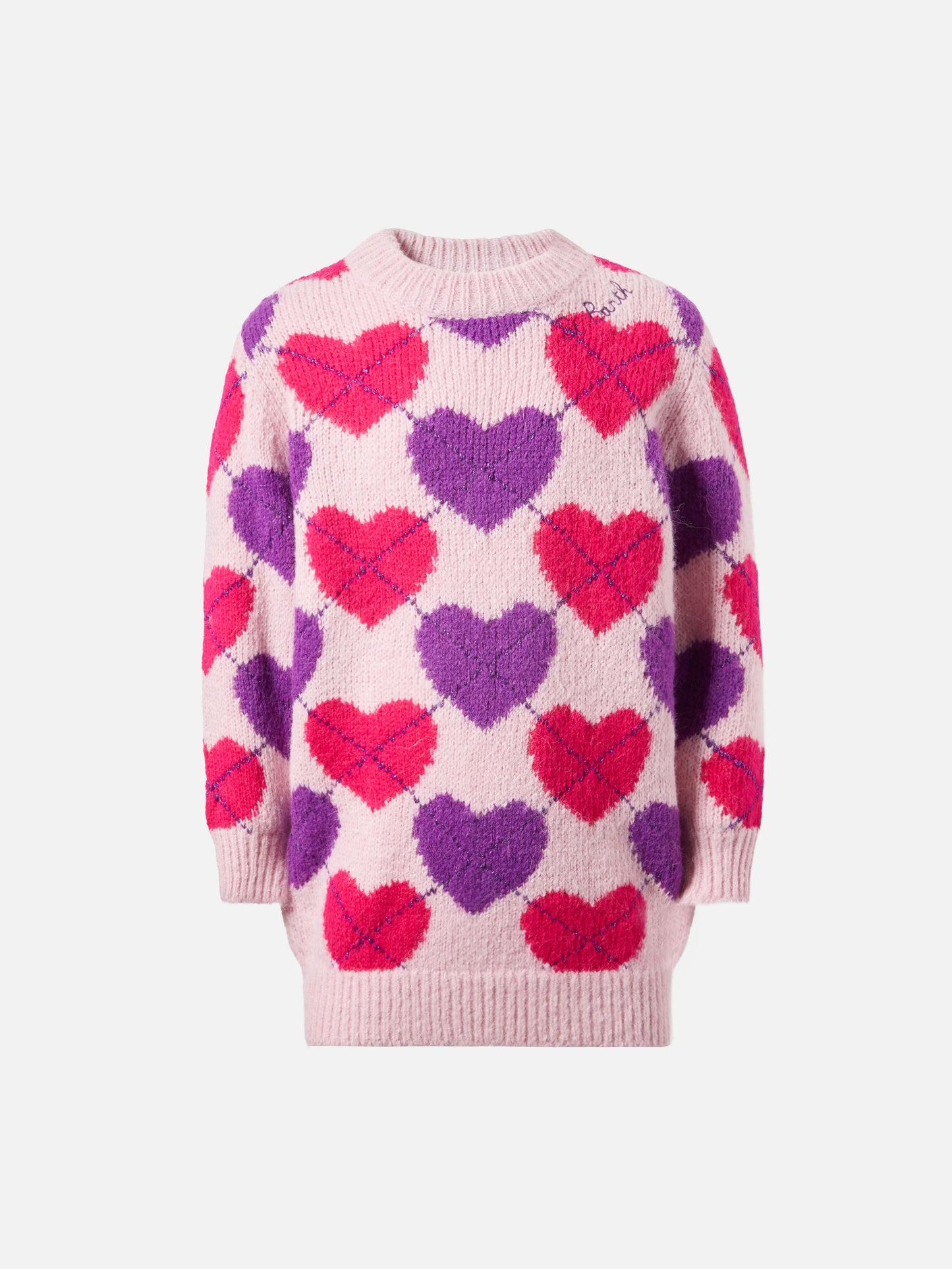 Gestricktes Kleid Cutie Soft mit halbem Rollkragen und Argyle-Jacquard 