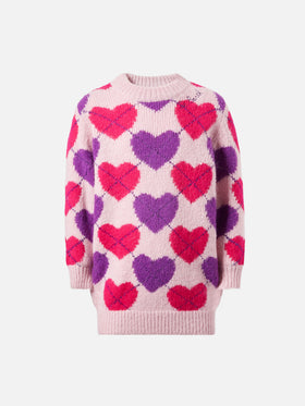 Gestricktes Kleid Cutie Soft mit halbem Rollkragen und Argyle-Jacquard 
