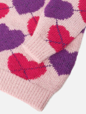 Gestricktes Kleid Cutie Soft mit halbem Rollkragen und Argyle-Jacquard 