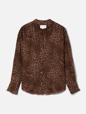 Camicia Cristal in lino con stampa leopardata