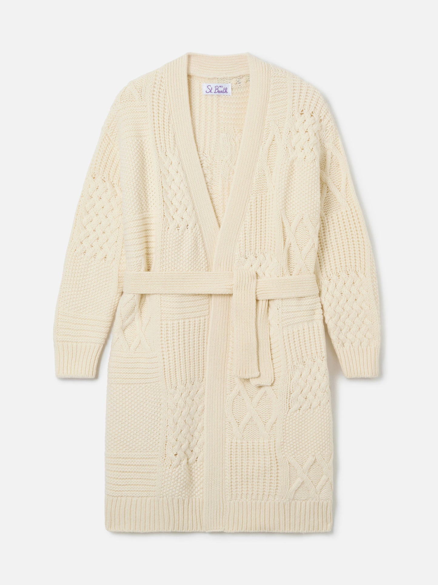 Maxi-Cardigan Daba mit Stickerei und Gürtel