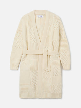 Maxi-Cardigan Daba mit Stickerei und Gürtel