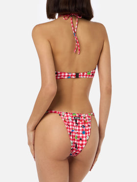 Bikini bandeau femme Dahelle à carreaux vichy et imprimé fantaisie | BEEPY BELLA SPECIAL EDITION 