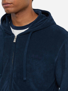 Sweat à capuche zippé en éponge Danny avec broderie St. Barth 