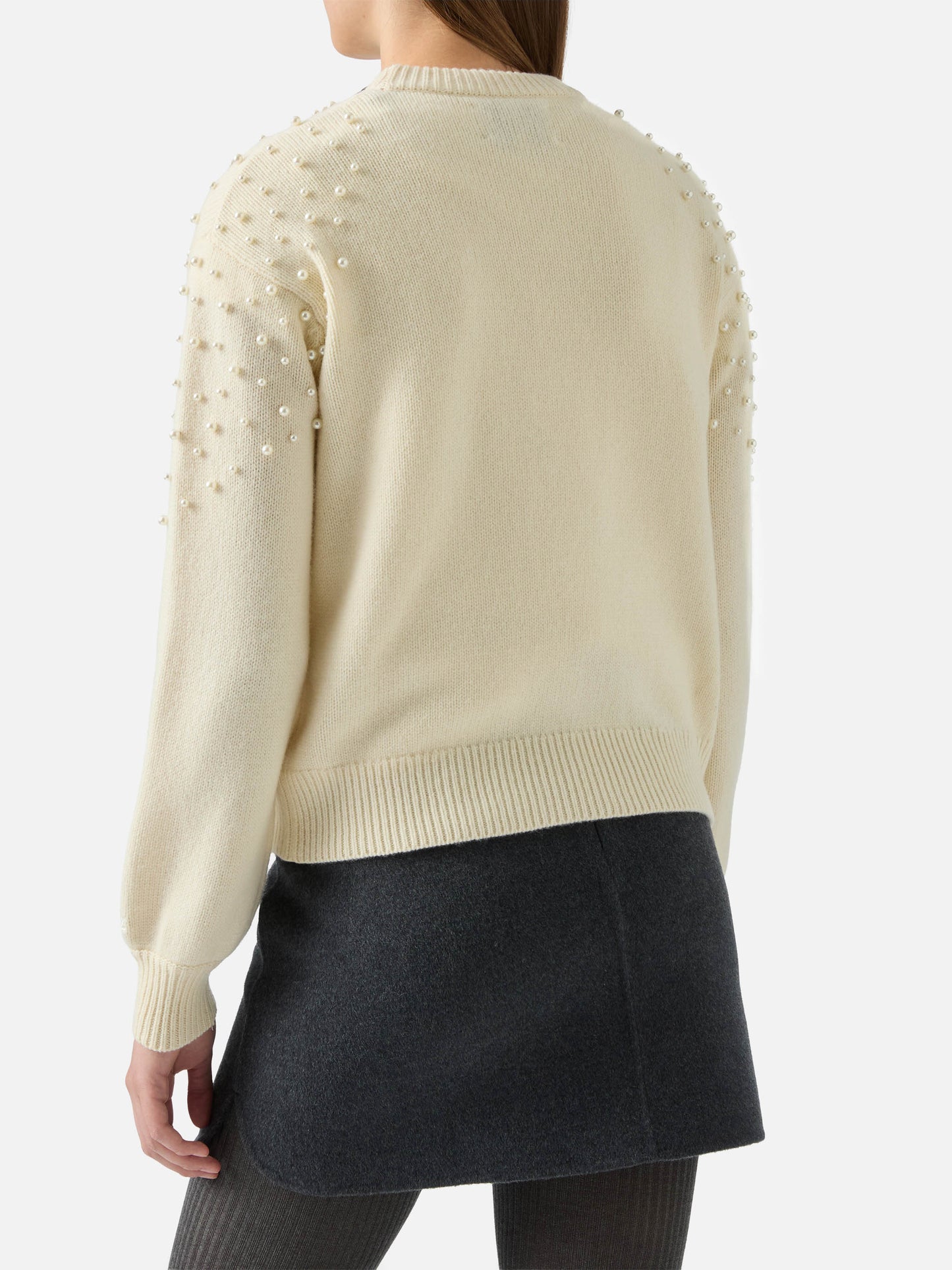 Danya-Pullover aus Wollmischung mit Perlenapplikationen