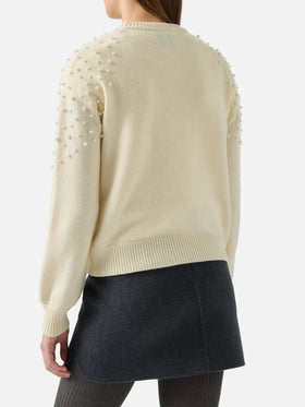 Danya-Pullover aus Wollmischung mit Perlenapplikationen