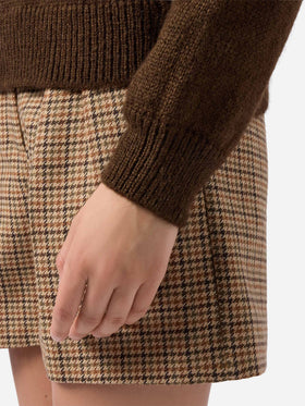 Maglione Danya in misto alpaca marrone con jacquard St. Barth