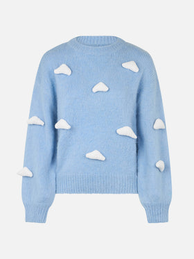 Brushed knit sweater with clouds details - MC2 Saint Barth