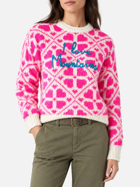Maglia Danya effetto brushed con lettering