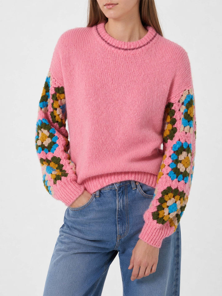 Danya Soft Crochet pink sweater