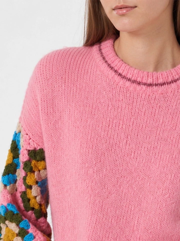 Danya Soft Crochet pink sweater
