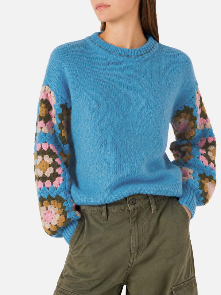 Danya Soft Crochet light blue sweater