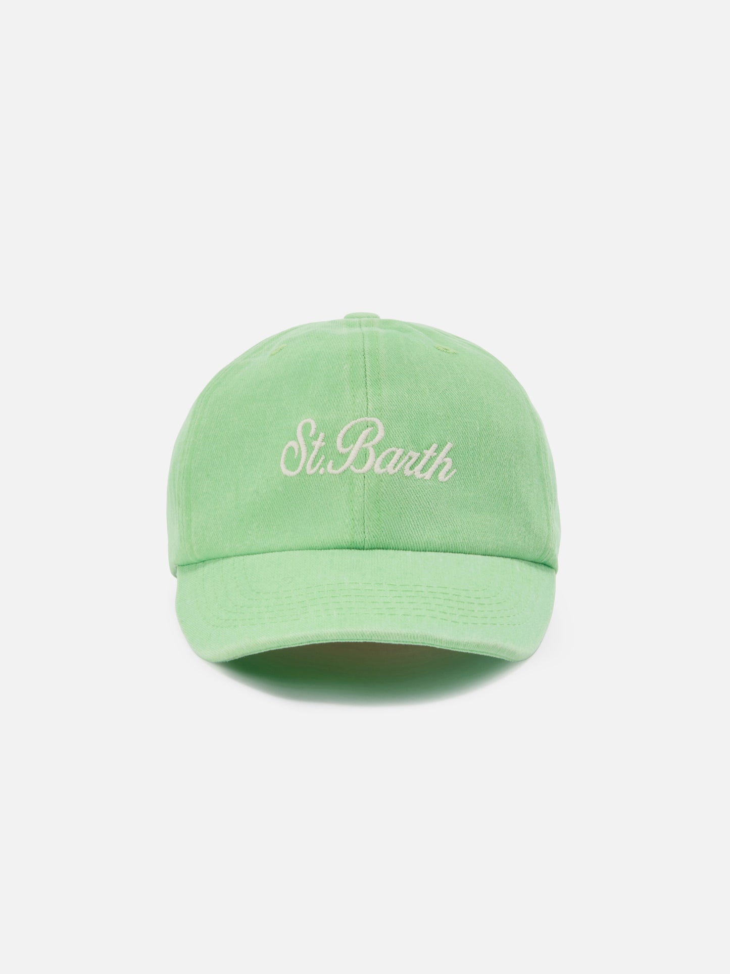 Casquette de baseball Davis en coton vert clair avec logo brodé 