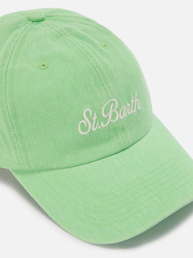 Casquette de baseball Davis en coton vert clair avec logo brodé 