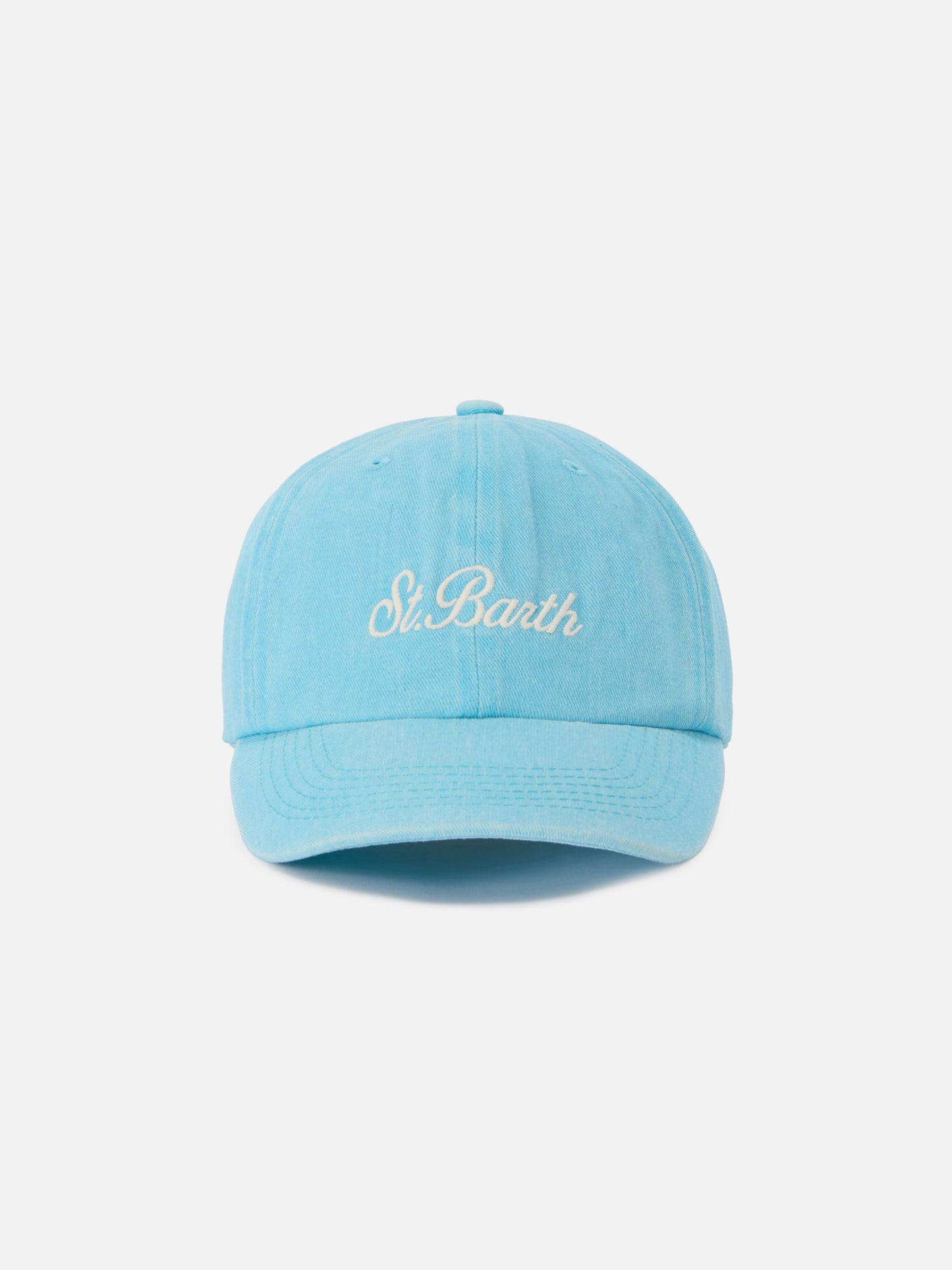 Casquette de baseball Davis en coton bleu clair avec logo brodé 