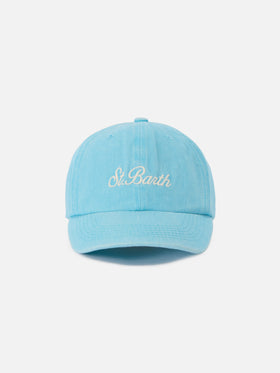 Casquette de baseball Davis en coton bleu clair avec logo brodé 