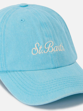 Casquette de baseball Davis en coton bleu clair avec logo brodé 
