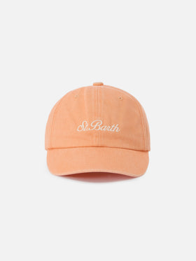 Casquette de baseball Davis en coton orange avec logo brodé 