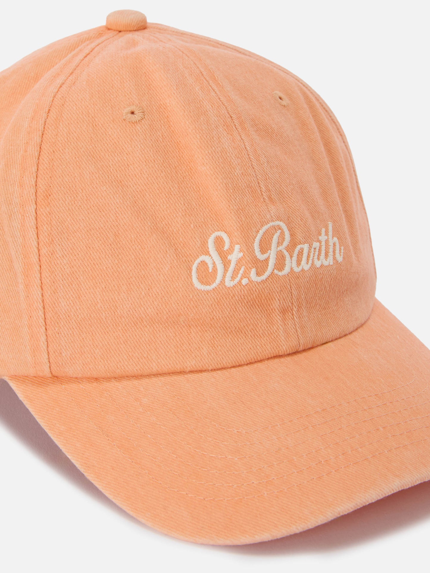 Casquette de baseball Davis en coton orange avec logo brodé 