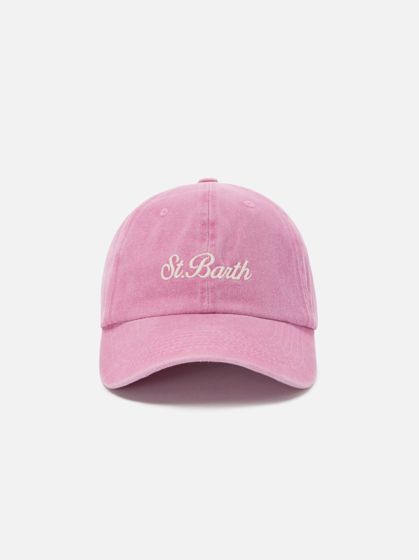 Casquette de baseball Davis en coton rose clair avec logo brodé 
