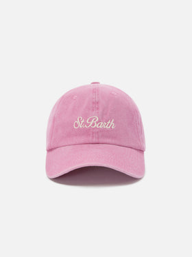 Casquette de baseball Davis en coton rose clair avec logo brodé 