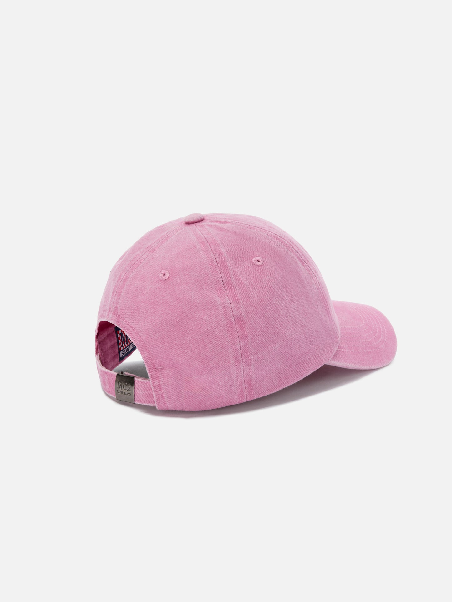 Casquette de baseball Davis en coton rose clair avec logo brodé 