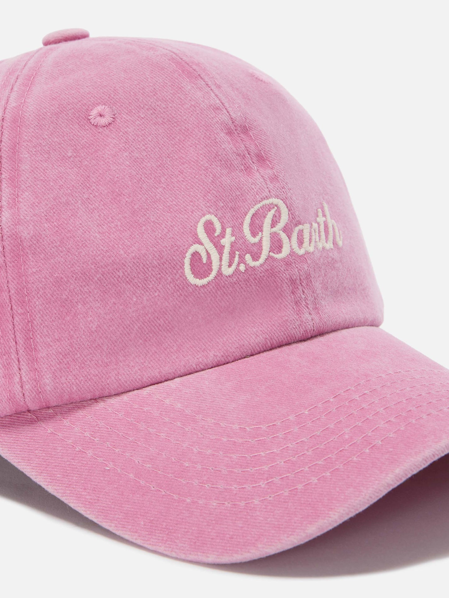 Casquette de baseball Davis en coton rose clair avec logo brodé 