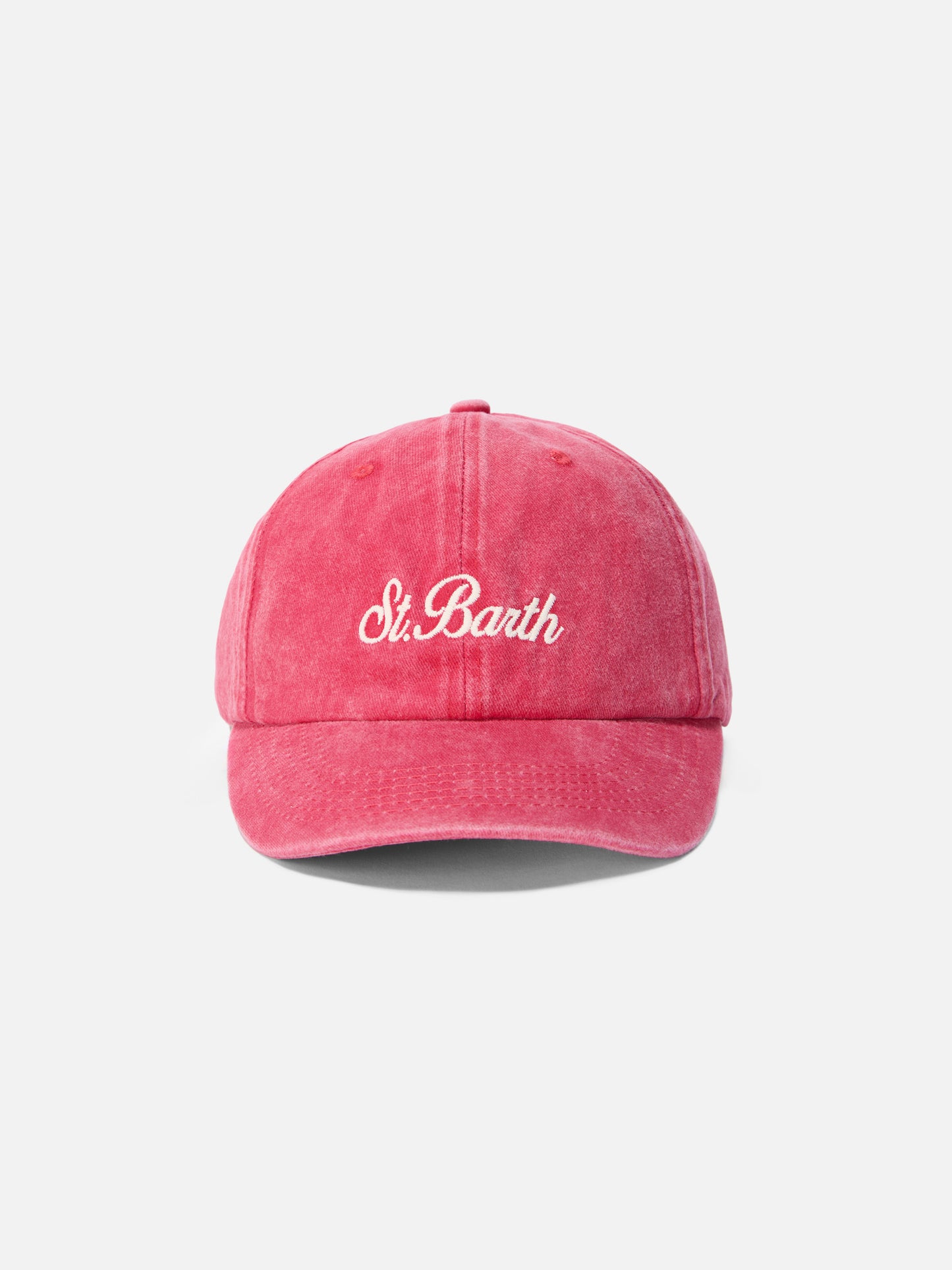 Davis rote Ball Cap mit St. Barth-Stickerei 