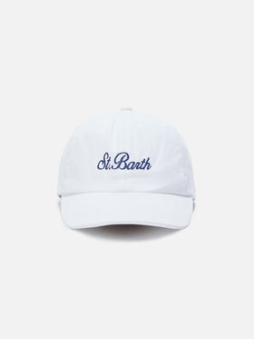 Gorra de béisbol Davis en algodón blanco con logotipo bordado 