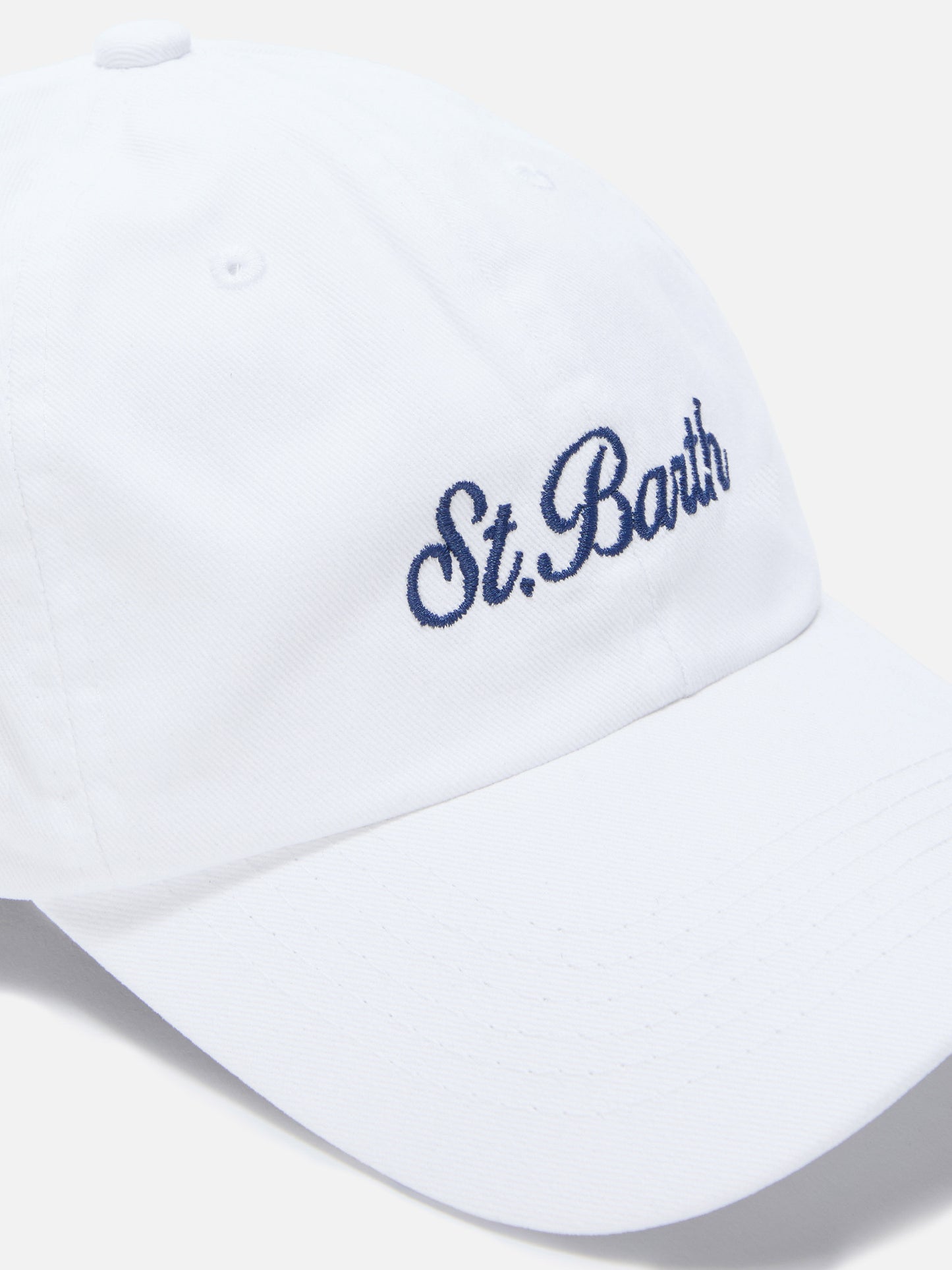 Gorra de béisbol Davis en algodón blanco con logotipo bordado 