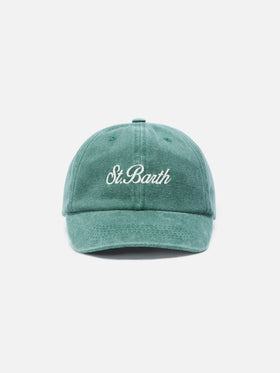 Gorra de béisbol Davis de algodón verde con logo bordado 