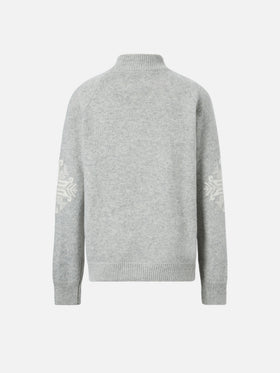 Halb-Rollkragenpullover Davos mit Matterhorn-Jacquard