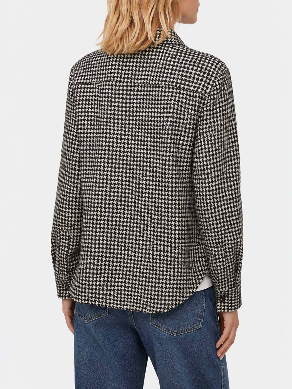 Camicia in lana Deer con stampa pied de poul