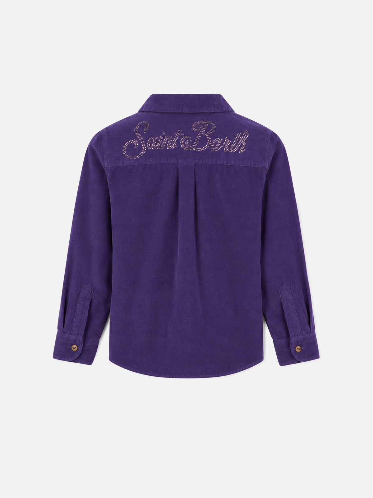Sovracamicia da  bambina in velluto con stampa strass Saint Barth