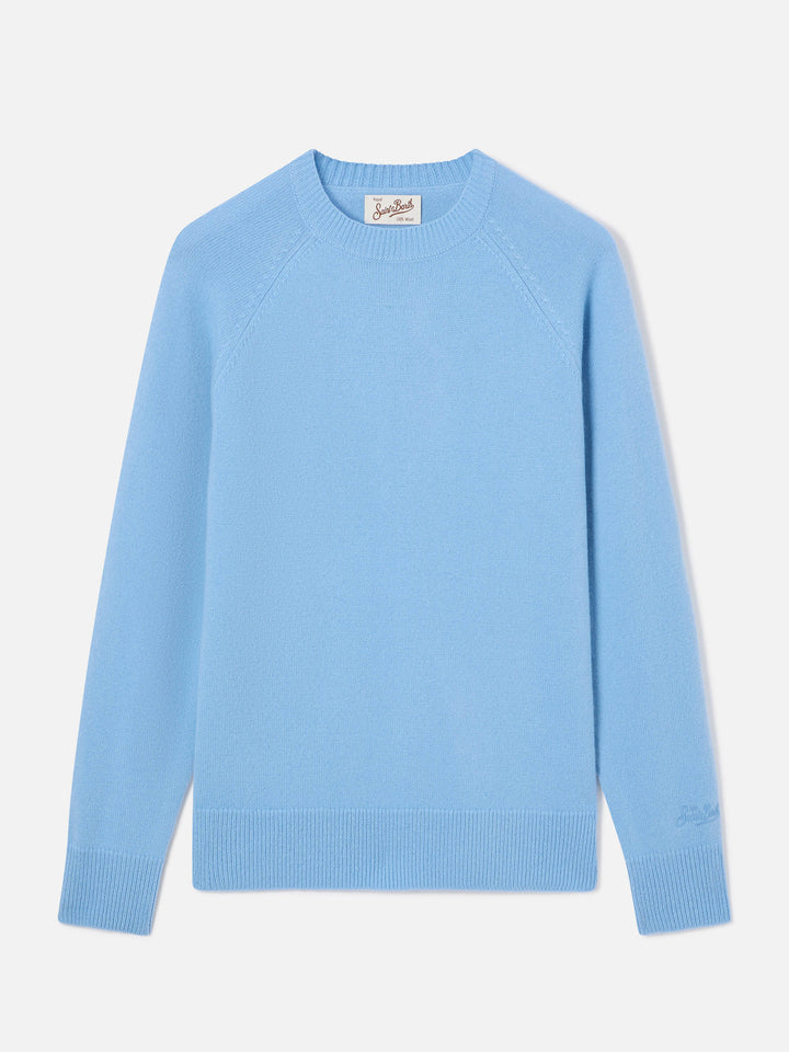 Light blue Delphine wool crewneck knit
