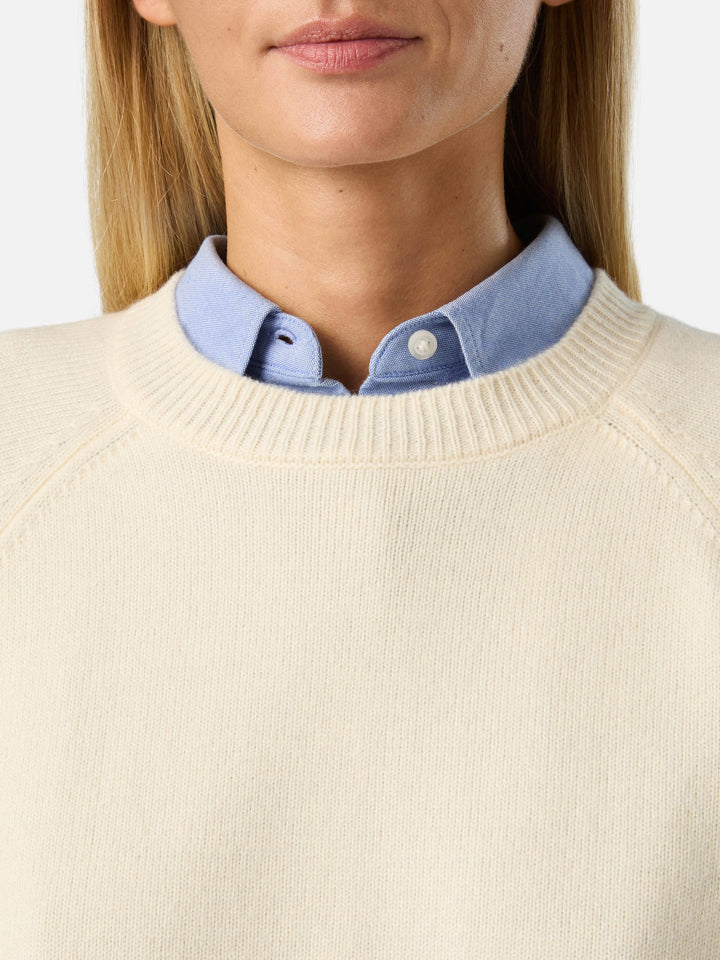 Pull ras-du-cou en laine Delphine Off white 