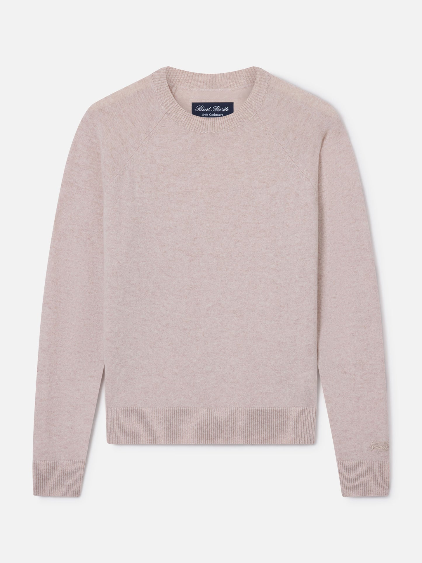 Maglione Delphine in cashmere girocollo beige