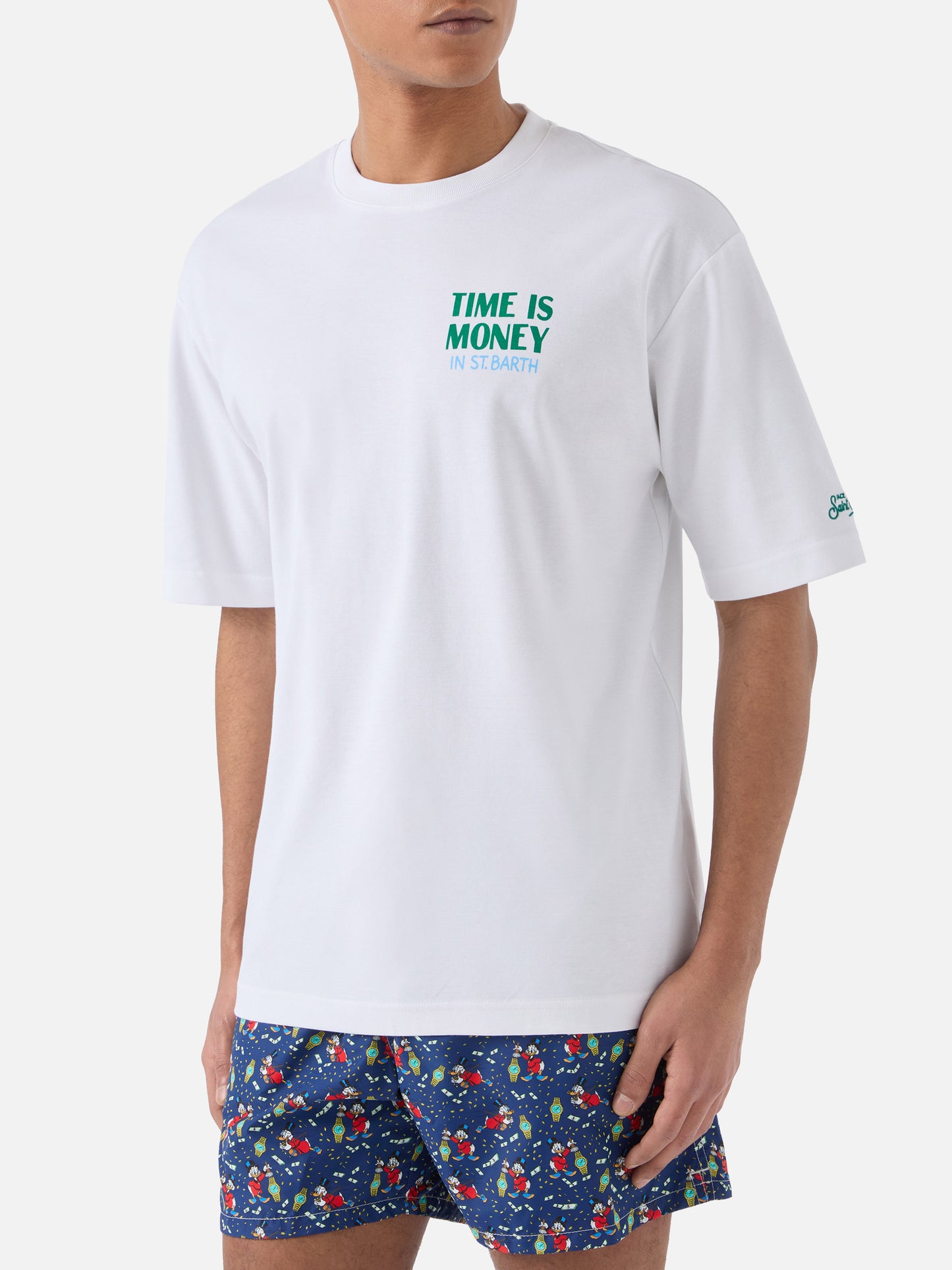 Camiseta Delmar con estampado Time Is Money y maxi gráfico en la espalda 
